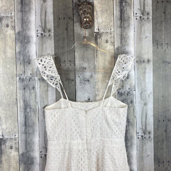 J. Crew Ruffle Jumpsuit in Embroidered Eyelet in White Size 12. - Picture 6 of 13